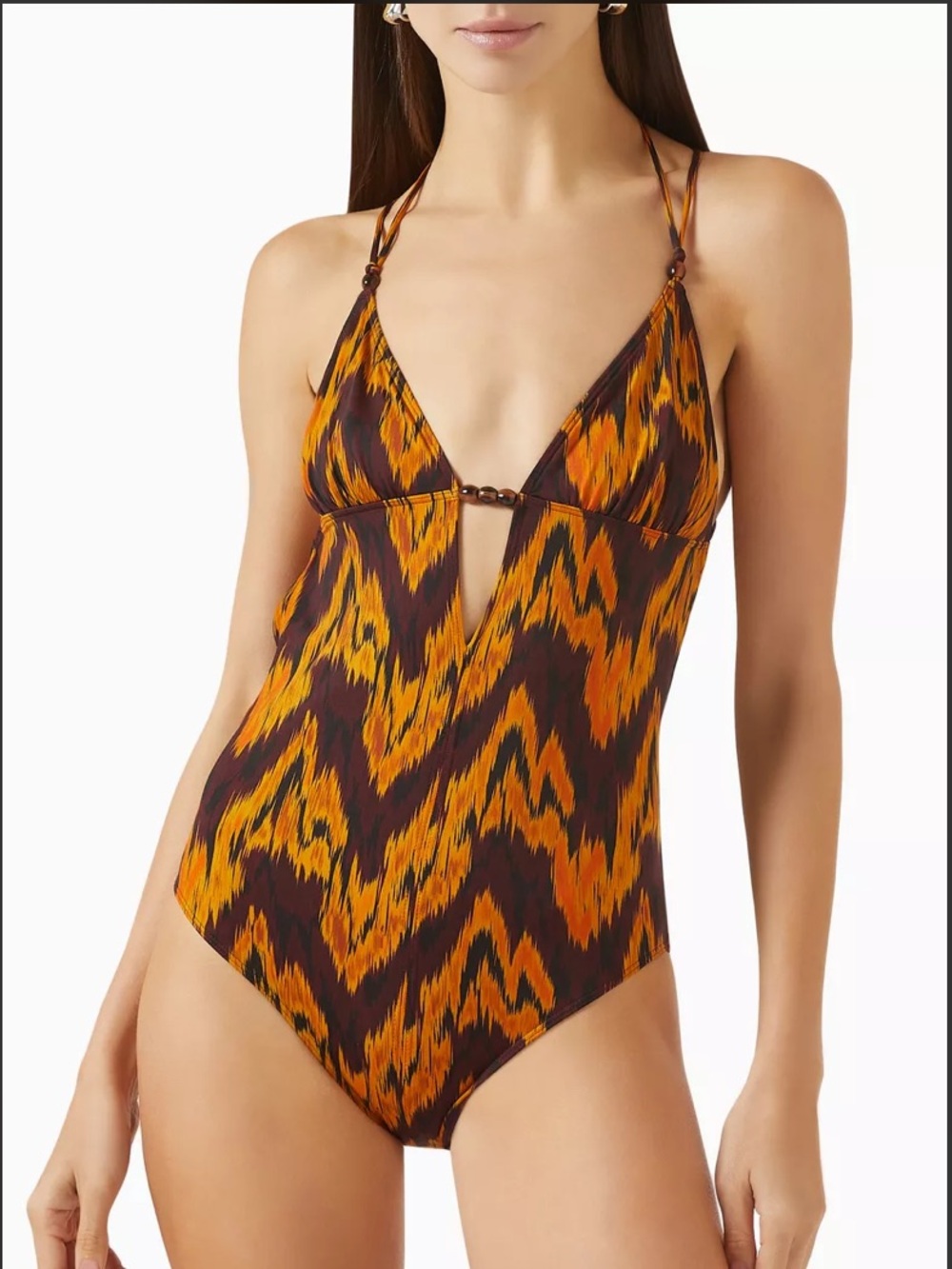 ULLA JOHNSON Leila Beaded Maillot One Piece